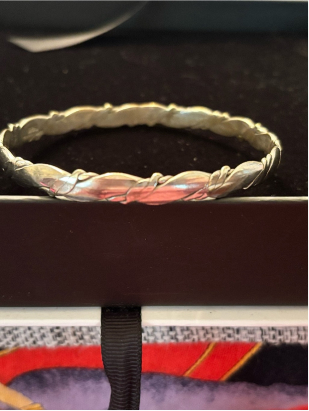 Vintage 1940s Taxco 925, Artisan- Crafted Twisted Rope Bangle. 2.75” 15.3g. - Picture 3 of 6